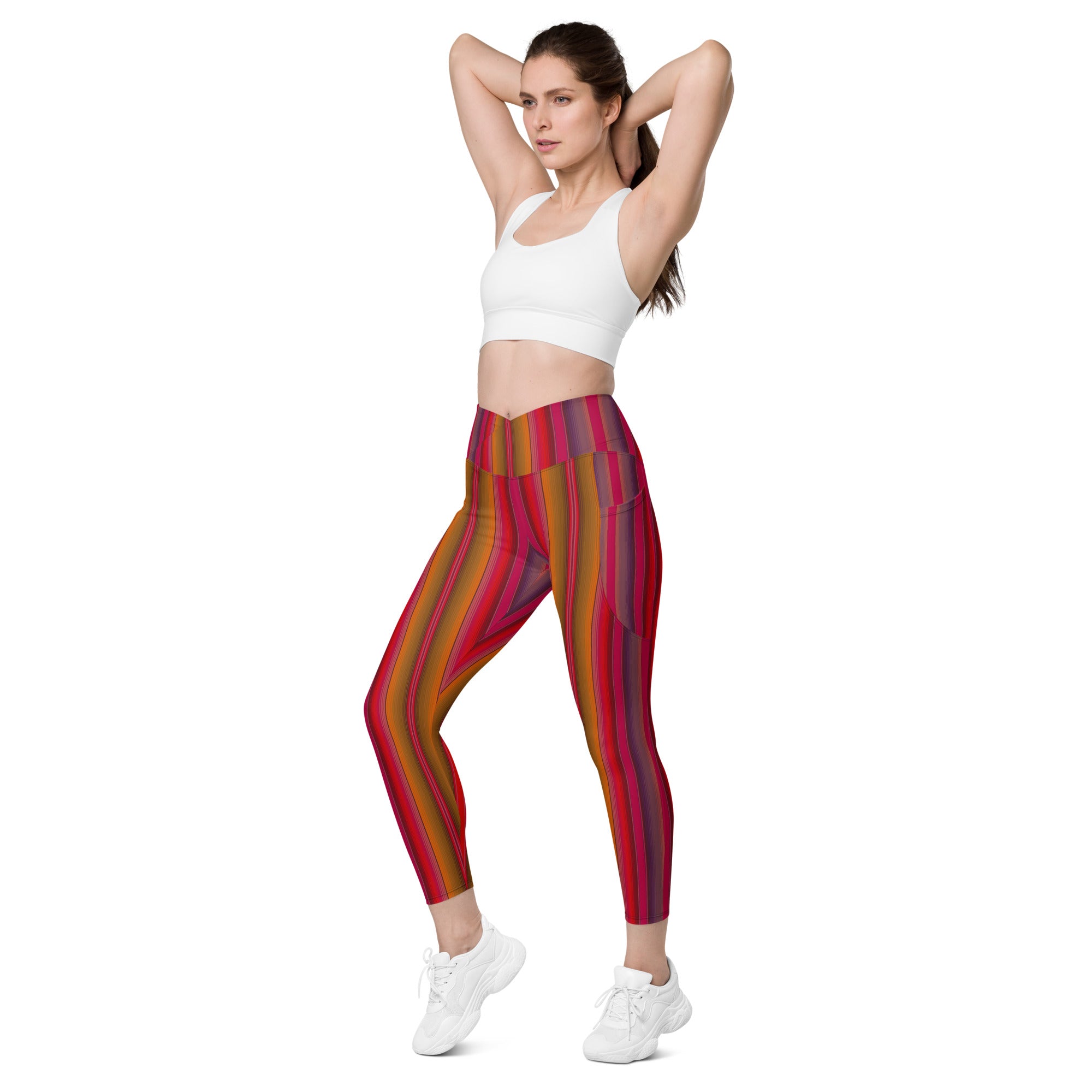 Red Diagonal Ankle Stripe Leggings – CoreyPaigeDesigns