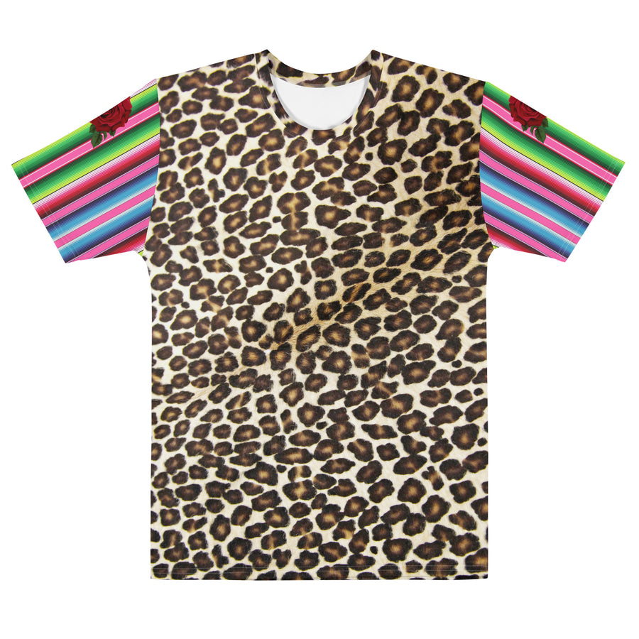 Leopard Print Serape Rose Natural Unisex T-shirt