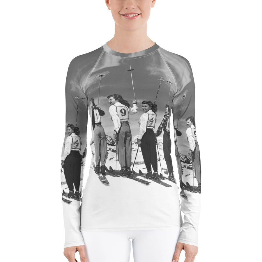 1948 Racers Gray Women's Fitted Long Sleeve Top