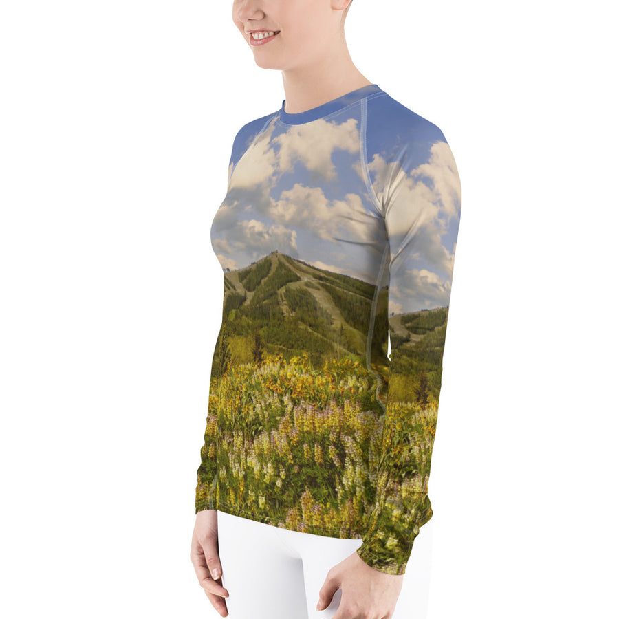 Baldy View Through The Lupines Women's Long Sleeve Top