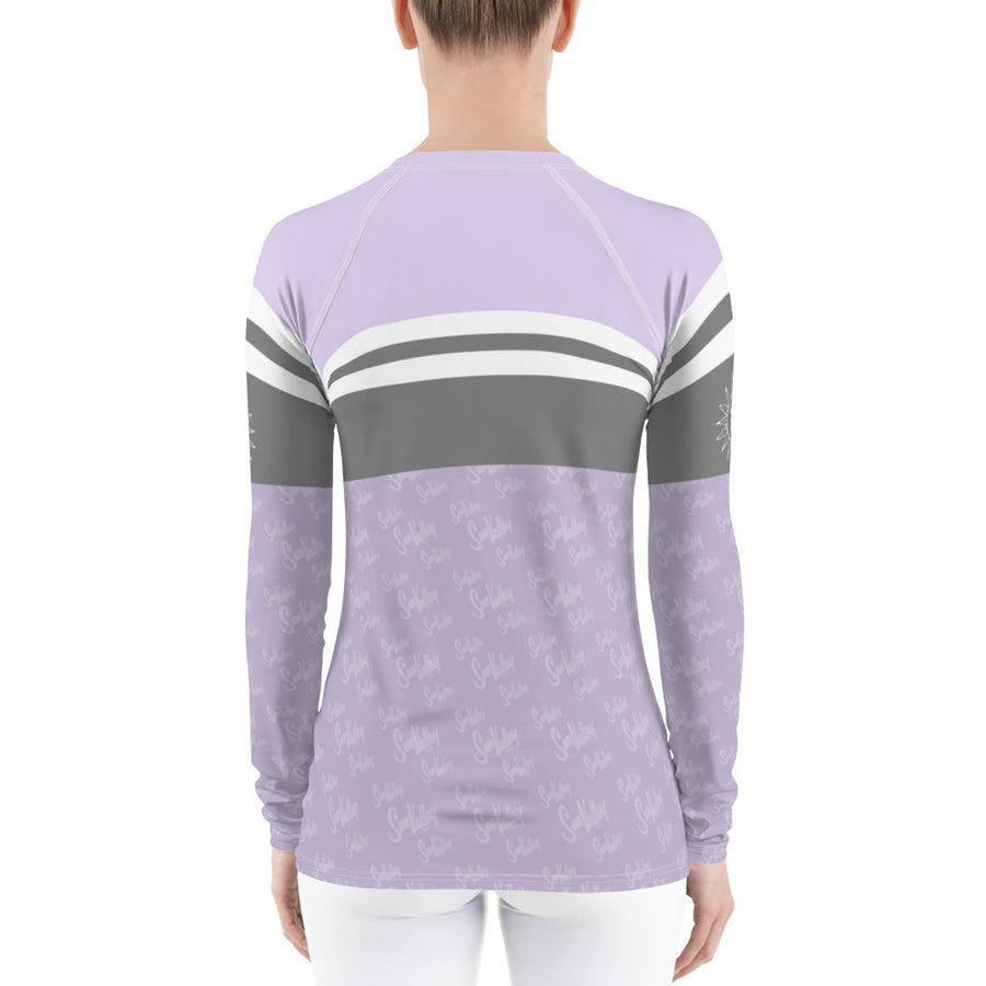 Sun Valley Logo Lavender Stripe Long Sleeve Top