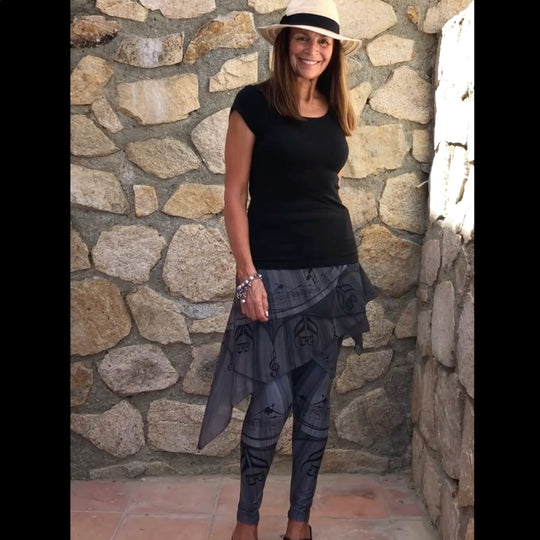 Scarf as wrap skirt over leggings...