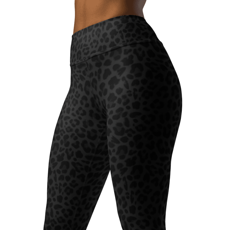 Leopard Black-Deep Navy Yoga Leggings