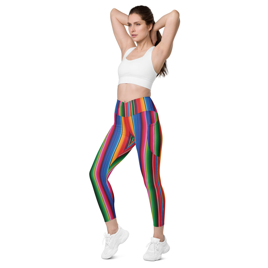 Crossover Blooms Serape Stripe Leggings with Pockets – Bunny Hill