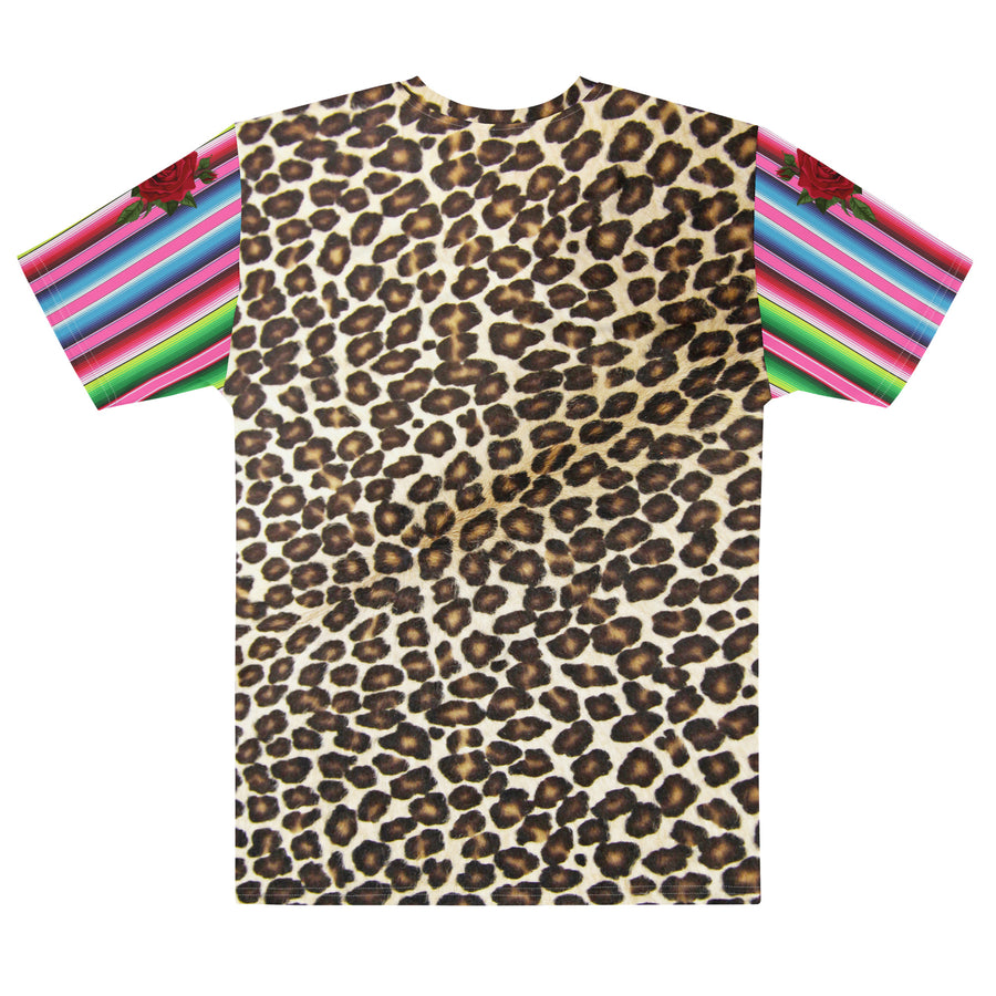 Leopard Print Serape Rose Natural Unisex T-shirt