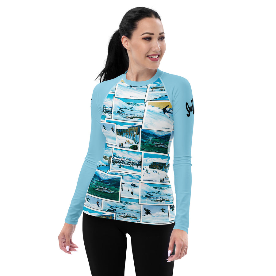 Greetings From Sun Valley Logo Women's Long Sleeve Top-Blue
