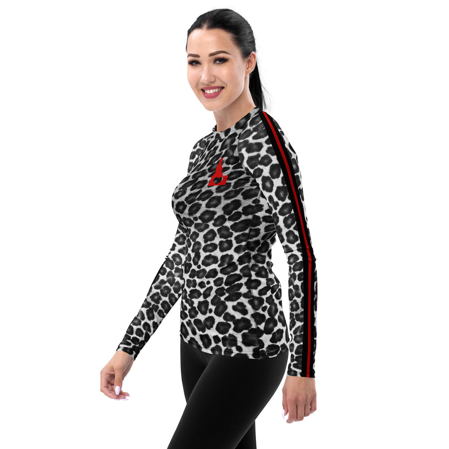 Black and White Leopard Love Idaho Women's Long Sleeve Top
