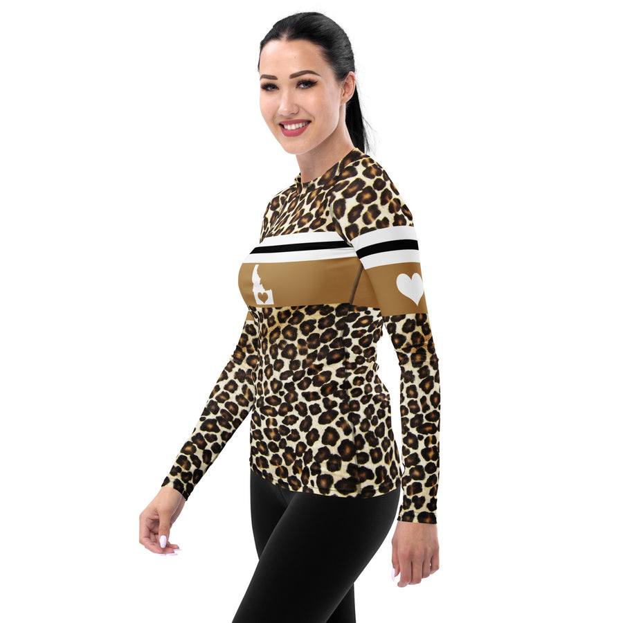 Love Idaho Natural Leopard Print Long Sleeve Top