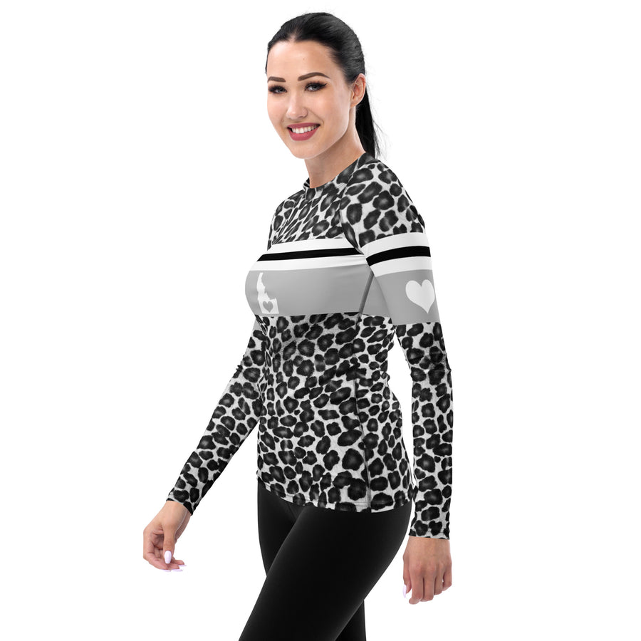 Love Idaho Black/White Leopard Print Long Sleeve Top