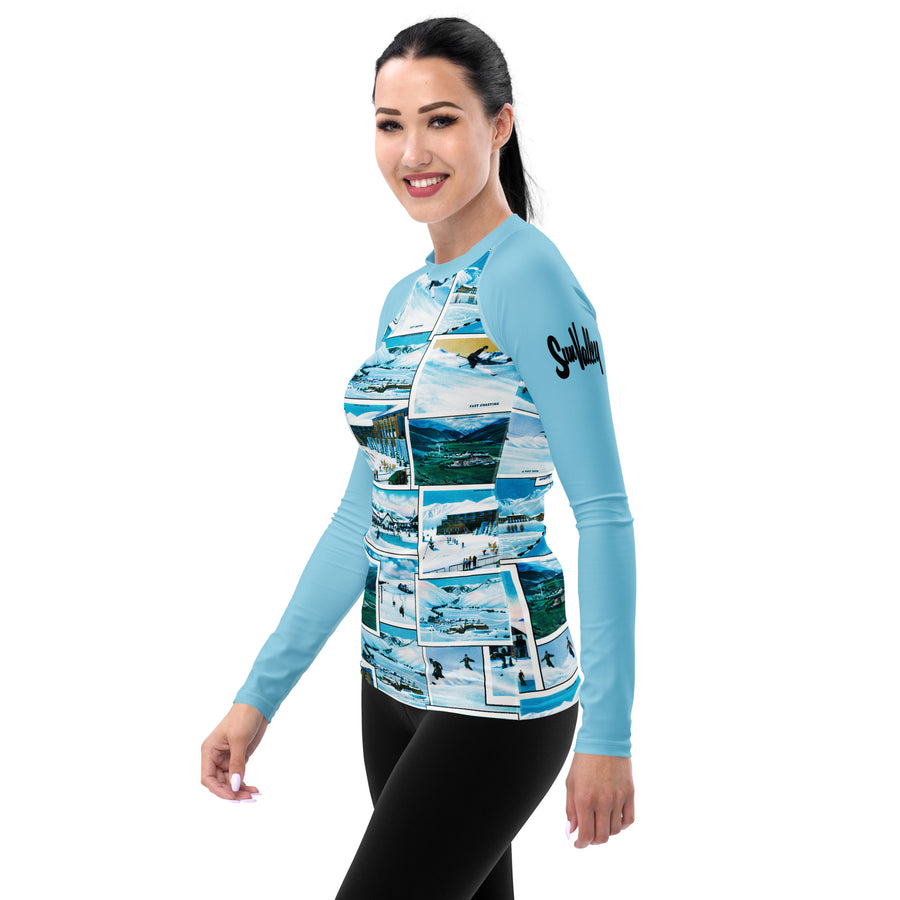 Greetings From Sun Valley Logo Women's Long Sleeve Top-Blue
