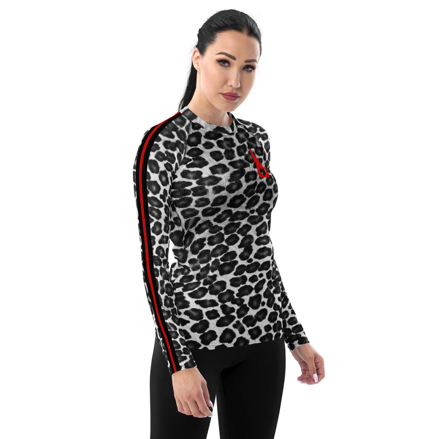 Black and White Leopard Love Idaho Women's Long Sleeve Top