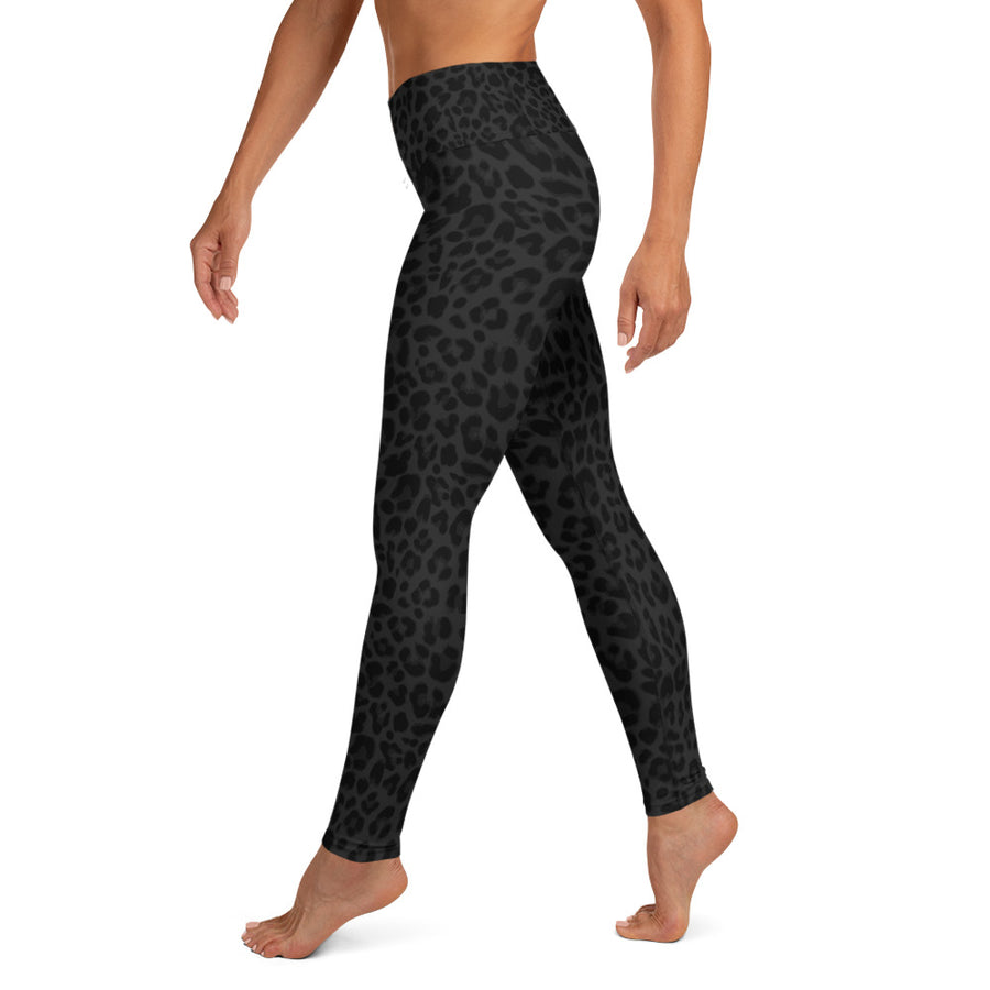 Leopard Black-Deep Navy Yoga Leggings