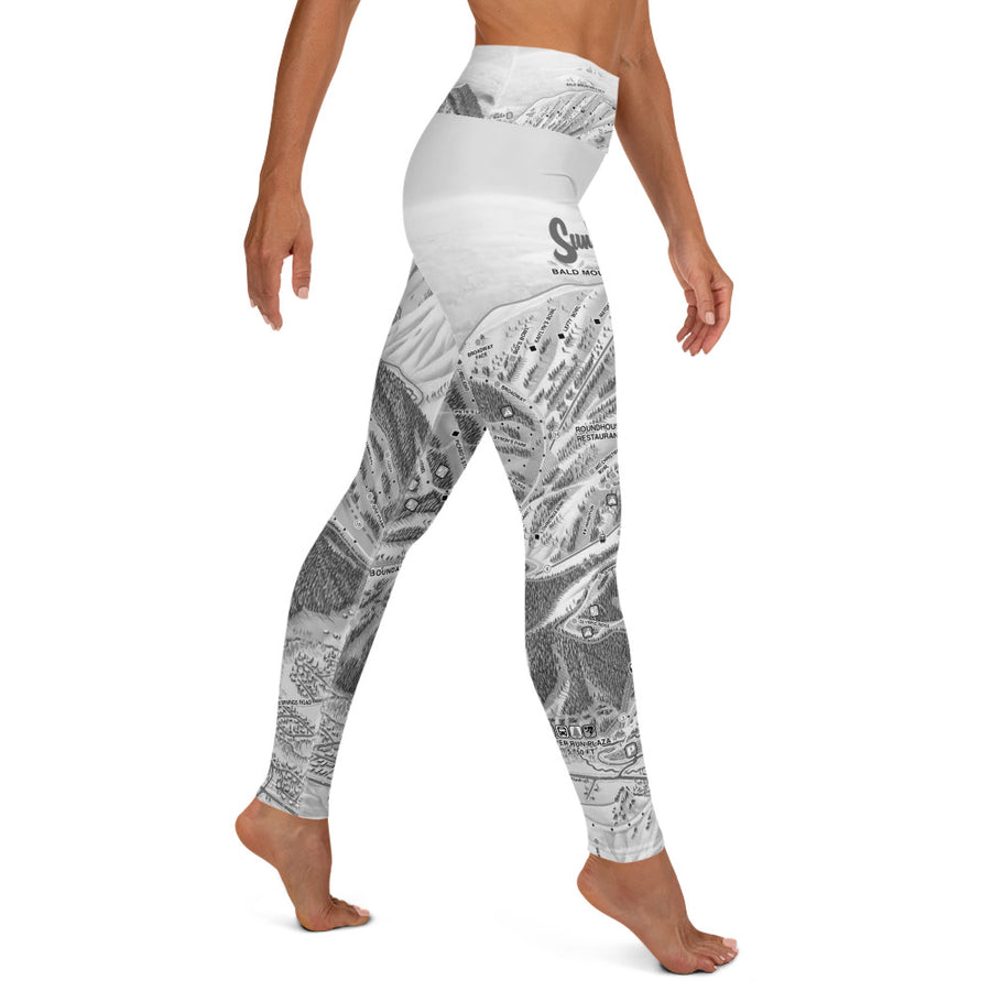 Sun Valley Winter Map Gray Yoga Leggings