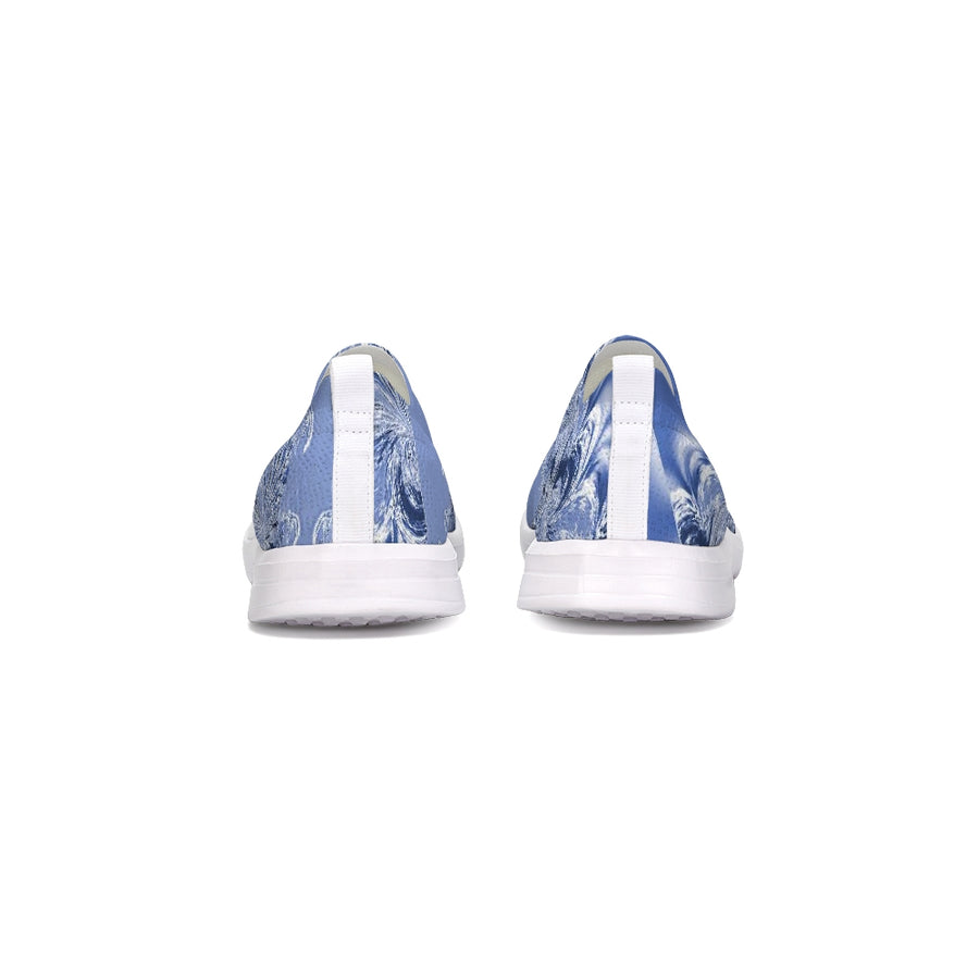 Blue Fractal Flyknit Slip-on Shoe