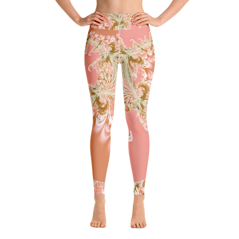 Pink Fractal Yoga Leggings