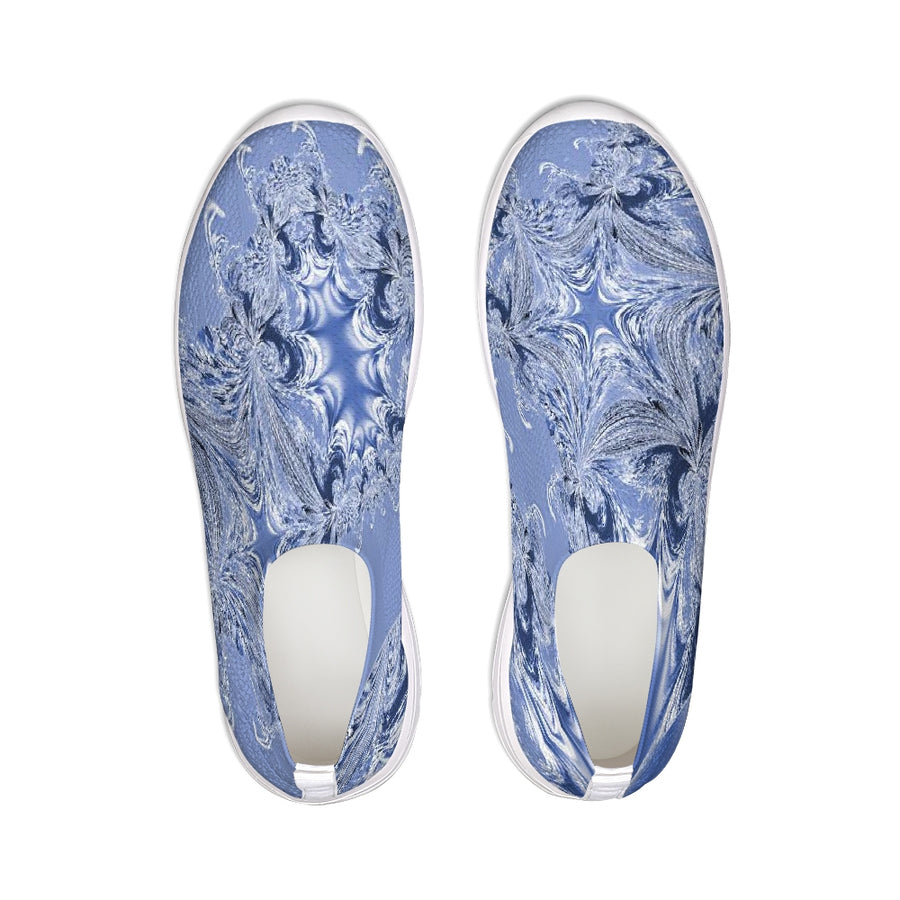 Blue Fractal Flyknit Slip-on Shoe