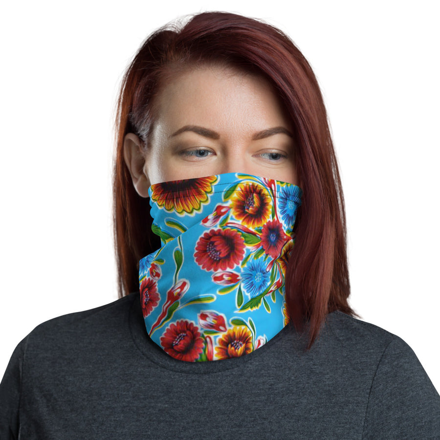 Blue Bloom Neck Gaiter