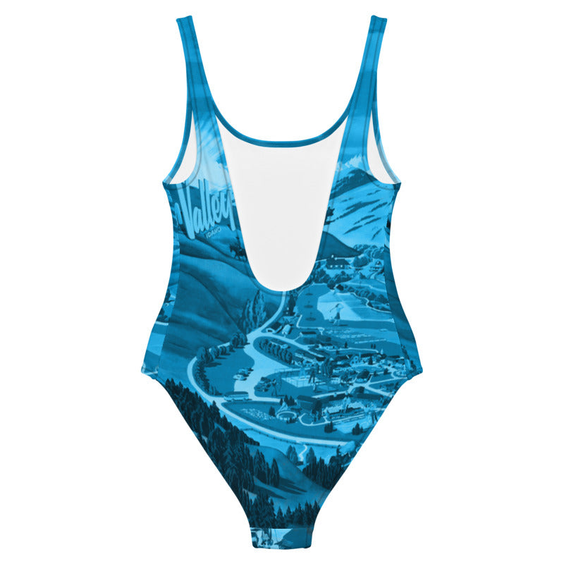 Sun Valley Summer Recreation Blue One-Piece Swimsuit