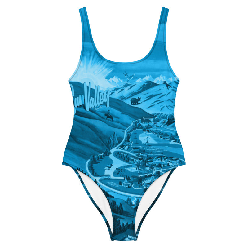 Sun Valley Summer Recreation Blue One-Piece Swimsuit
