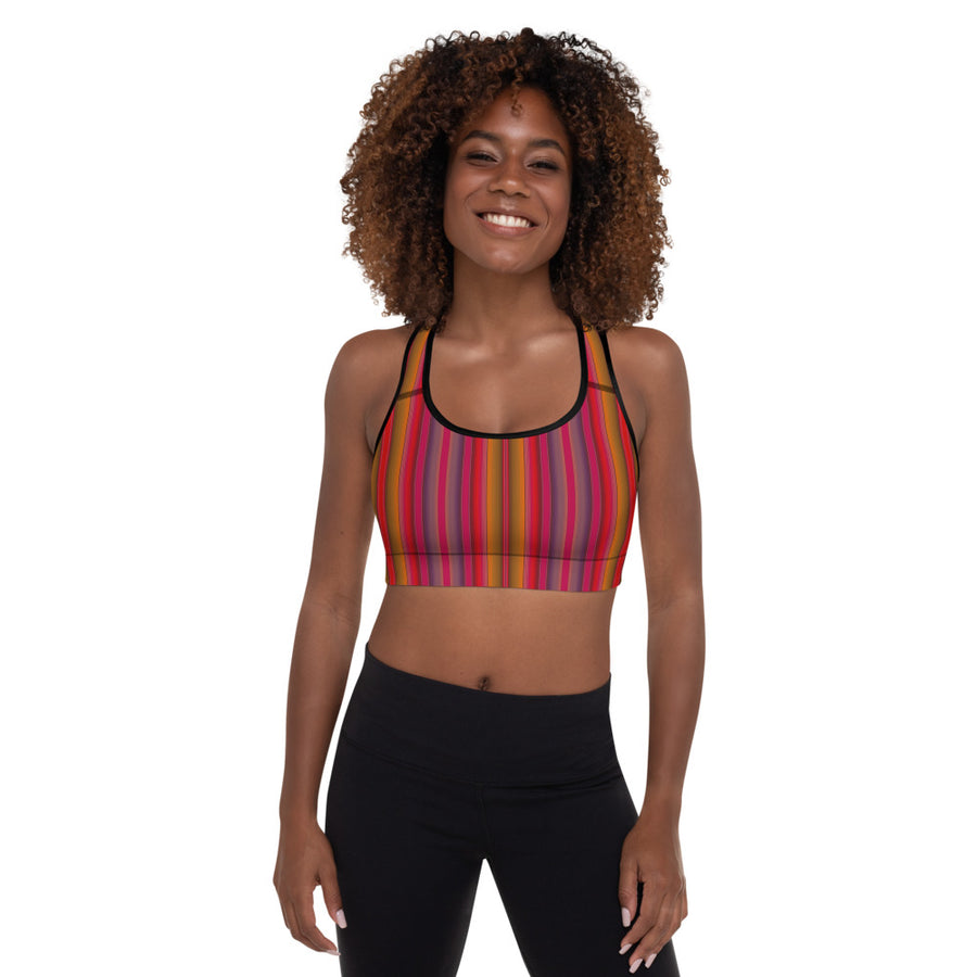 Serape Red Padded Sports Bra