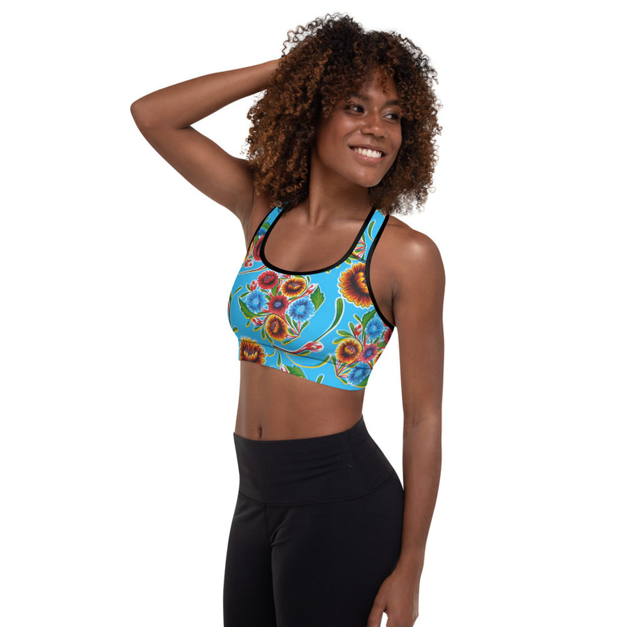 Blue Bloom Padded Sports Bra – Bunny Hill Activewear