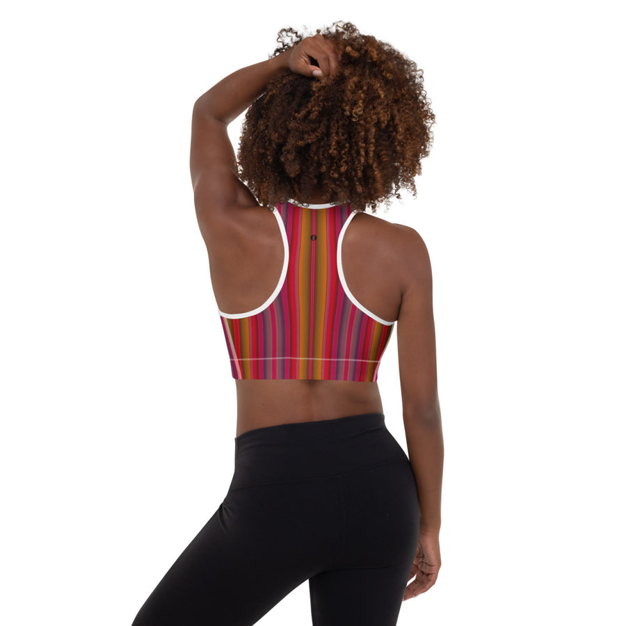 Serape Red Padded Sports Bra