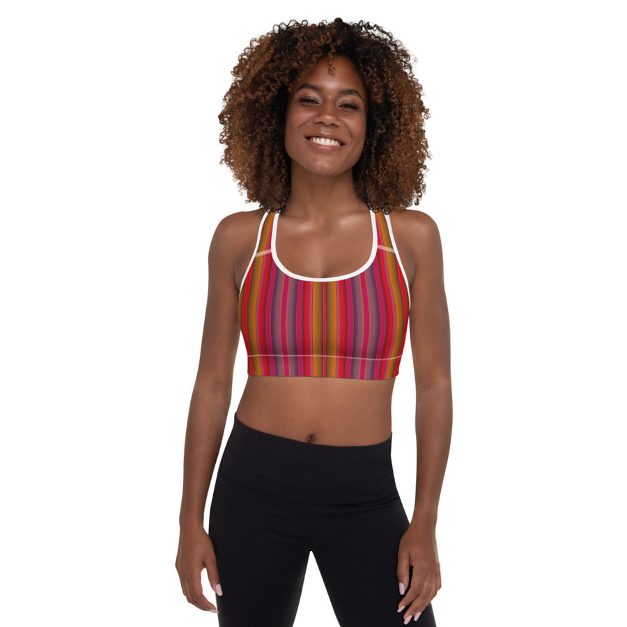 Serape Red Padded Sports Bra