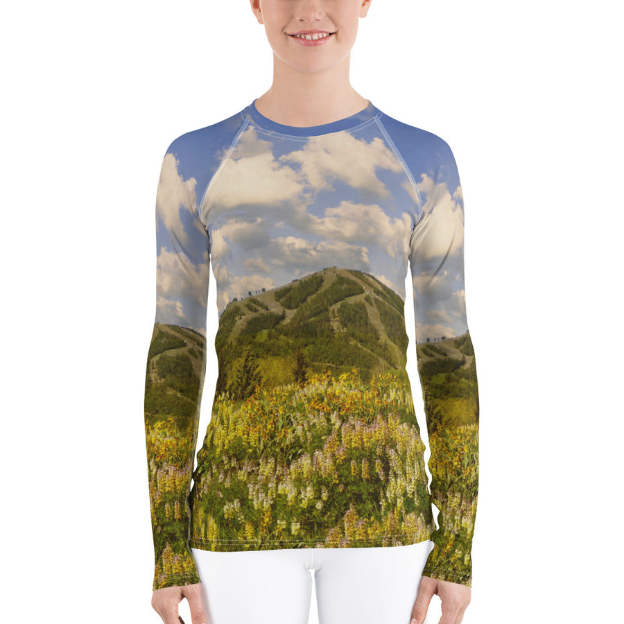 Baldy View Through The Lupines Women's Long Sleeve Top