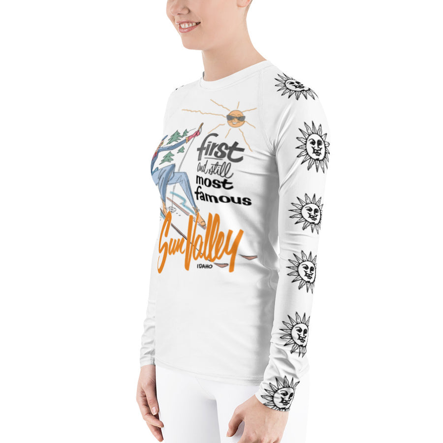 Vintage Fashionable Skier Sun Valley Sun Long Sleeve Top