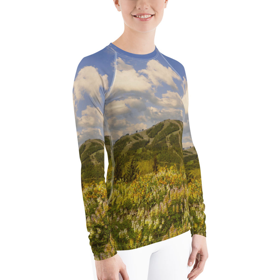 Baldy View Through The Lupines Women's Long Sleeve Top