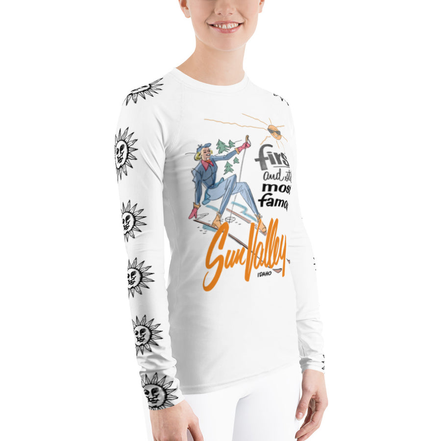 Vintage Fashionable Skier Sun Valley Sun Long Sleeve Top