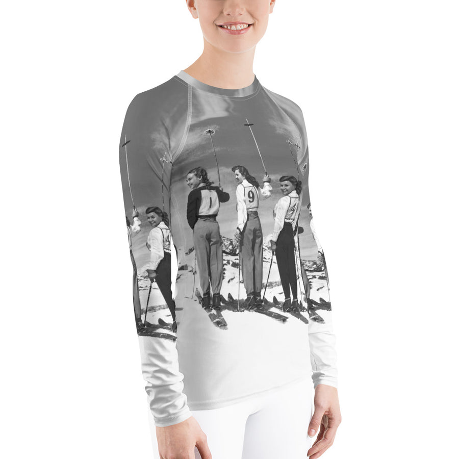 1948 Racers Gray Women's Fitted Long Sleeve Top
