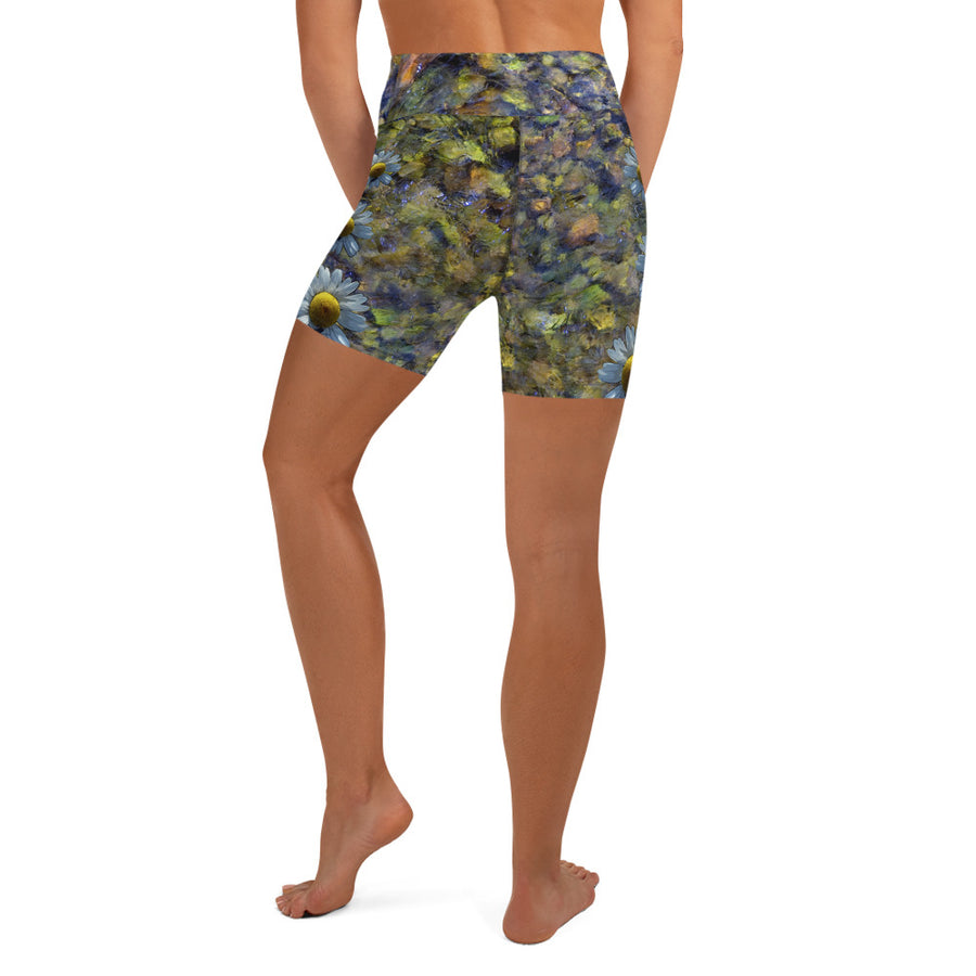 Riverbed & Daisy Stripe Yoga Shorts