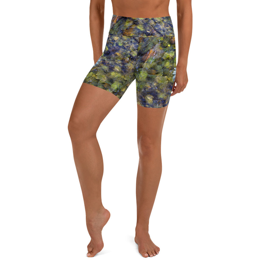 Riverbed & Daisy Stripe Yoga Shorts