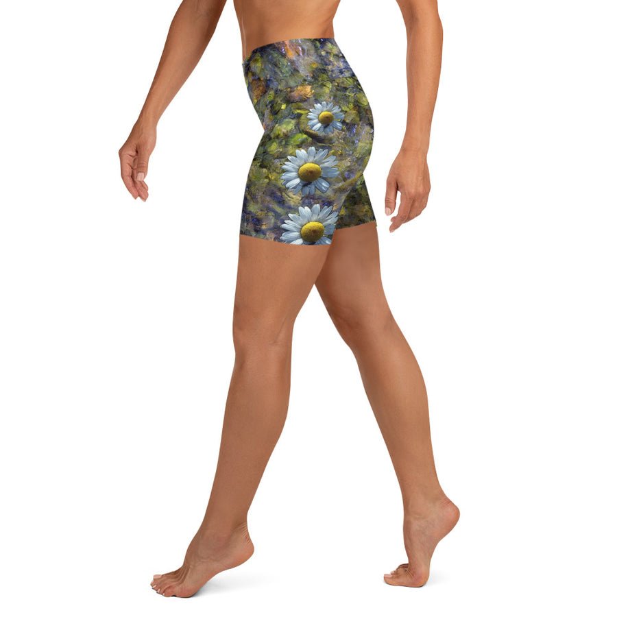 Riverbed & Daisy Stripe Yoga Shorts