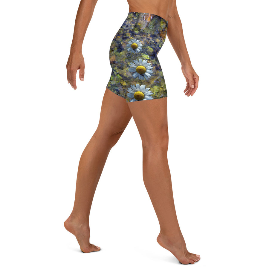 Riverbed & Daisy Stripe Yoga Shorts
