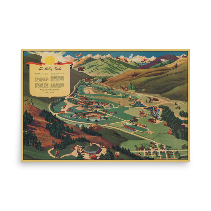 Sun Valley Vintage 24"x36" Summer Recreation Map Poster