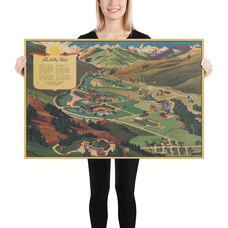 Sun Valley Vintage 24"x36" Summer Recreation Map Poster