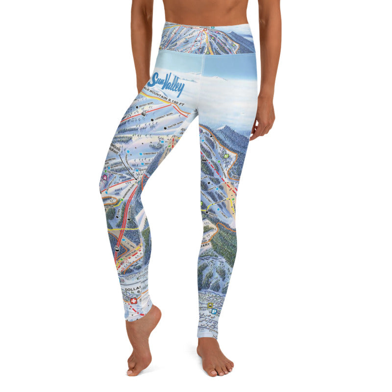 Sun Valley Winter Map Yoga Leggings