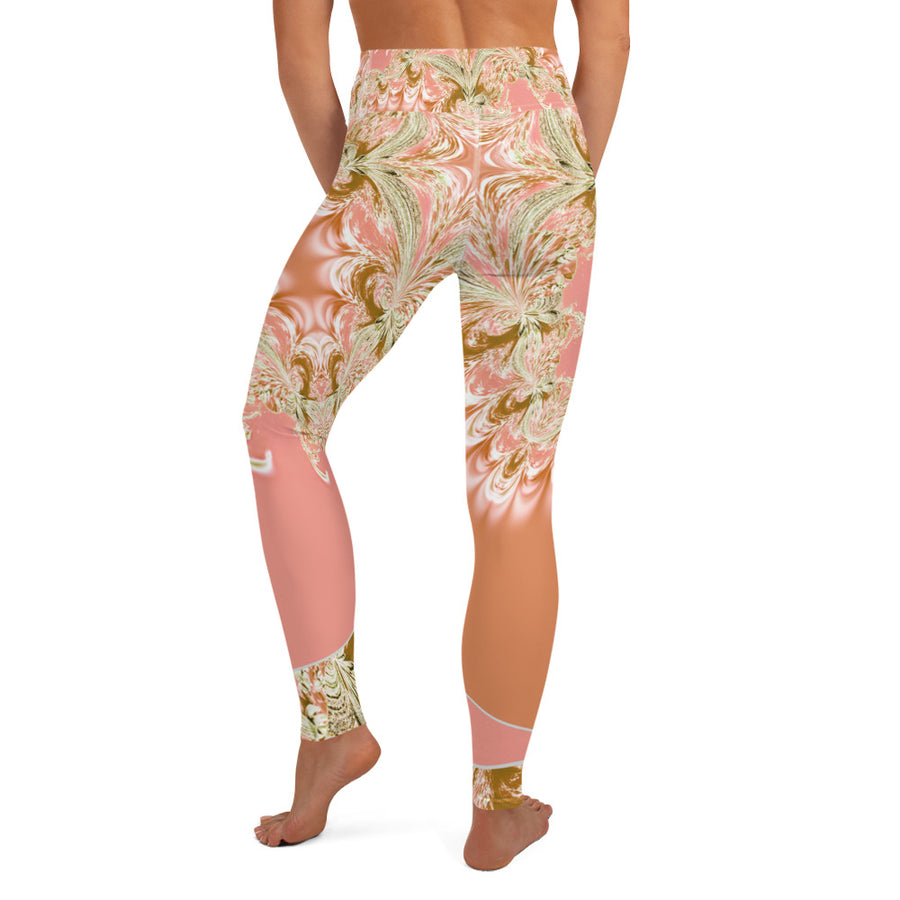 Pink Fractal Yoga Leggings