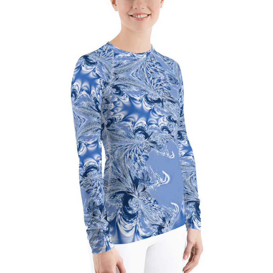 Blue Fractal Women's Long Sleeve Top