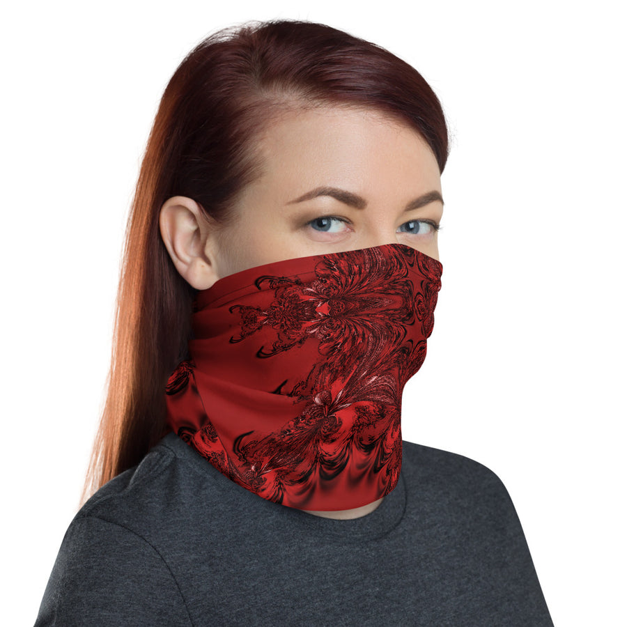 Red Fractal Neck Gaiter