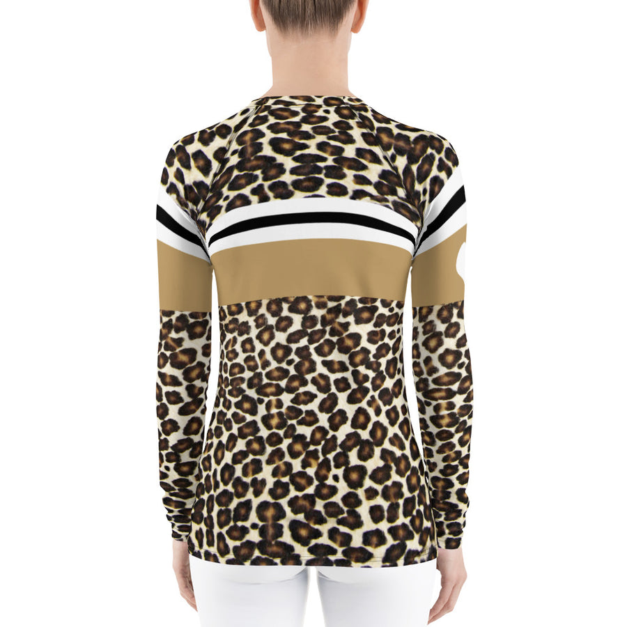 Aspen Leopard Print Natural Women's Long Sleeve Top