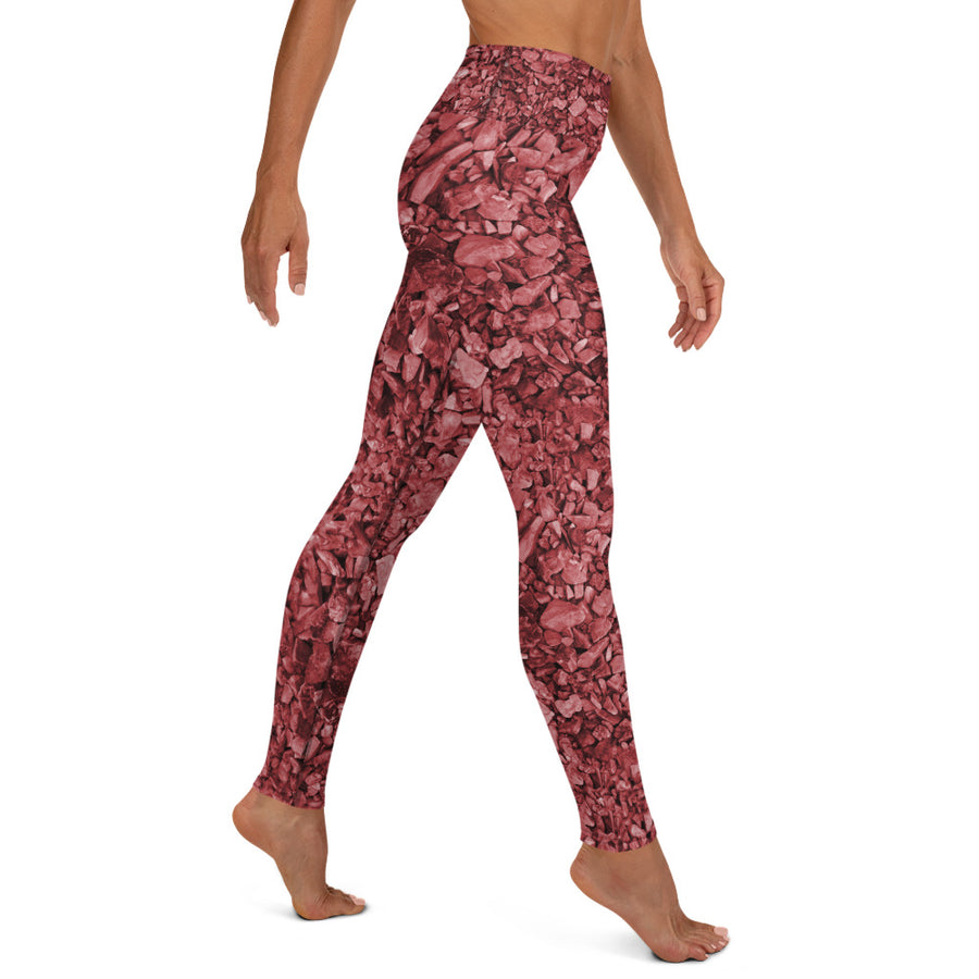 Burgundy Rocks Yoga Leggings