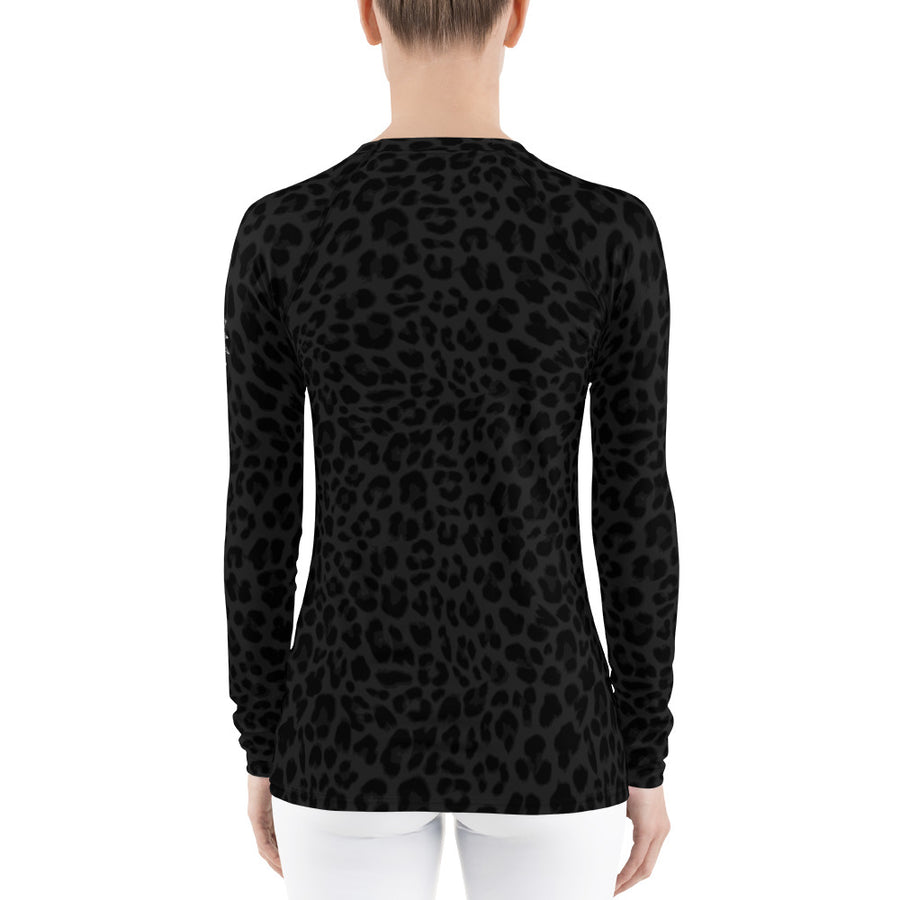 Sun Valley Leopard Black-Deep Navy Long Sleeve Top