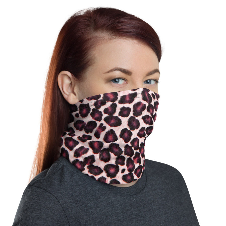 Pink Leopard Neck Gaiter