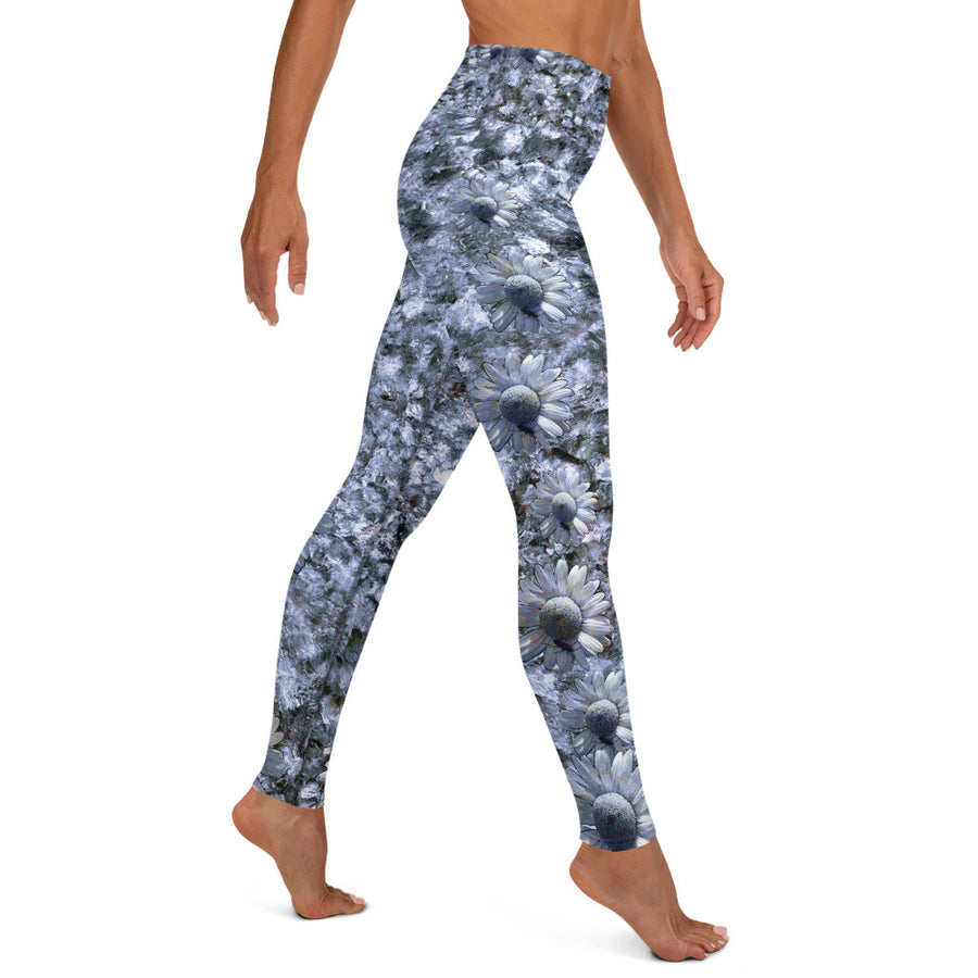 Riverbed & Daisy Stripe Blue Yoga Leggings