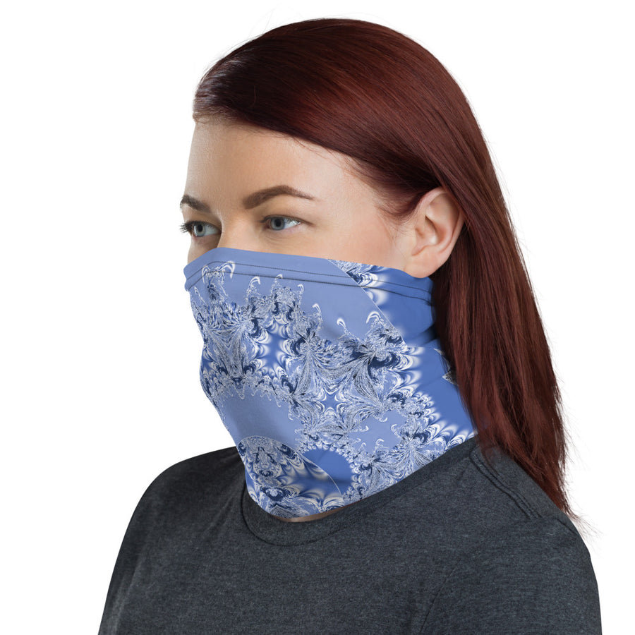 Blue Fractal Neck Gaiter