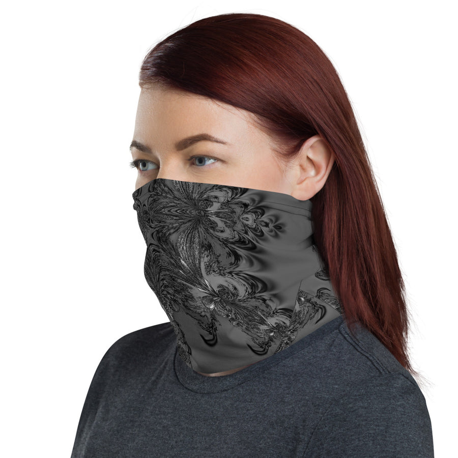 Grey Fractal Neck Gaiter