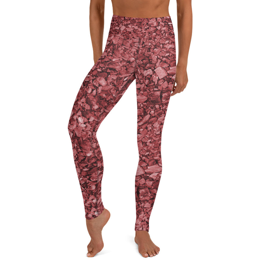 Burgundy Rocks Yoga Leggings